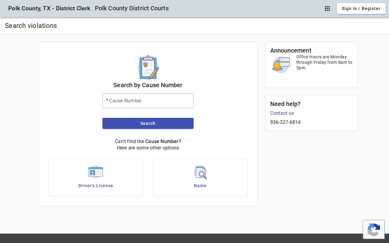Polk County traffic ticket cost search portal