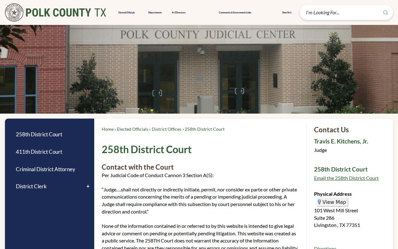Polk County court dates and district calendar source